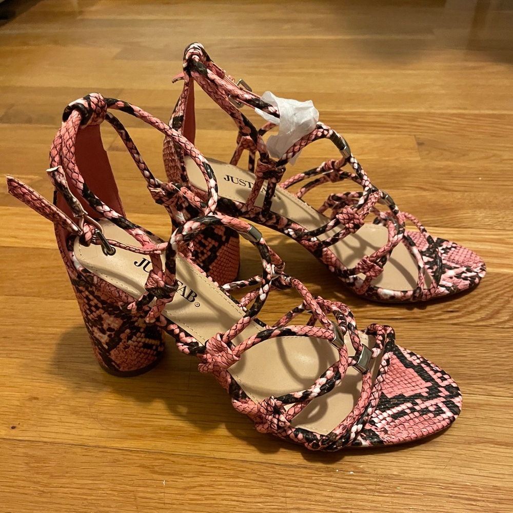 Pink strapped heels